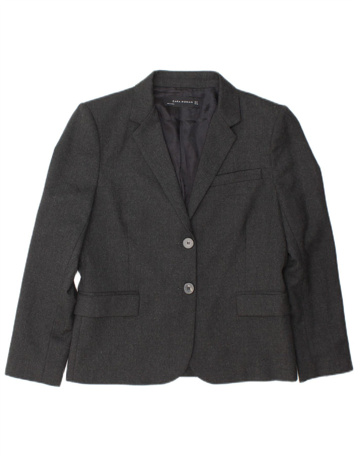 Zara Damen 2-Knopf-Blazerjacke UK 10 Small Grau