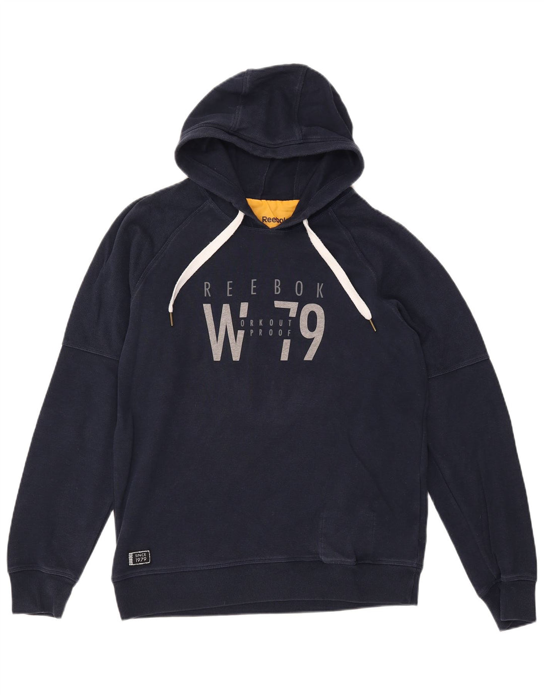 REEBOK Herren-Kapuzenpullover mit Grafik, groß, marineblau, Baumwolle