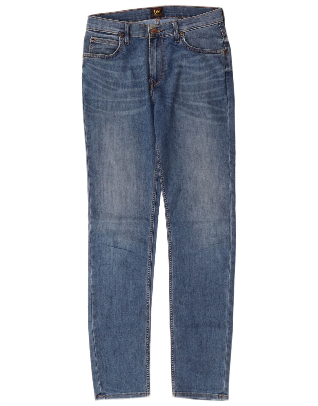 Lee Damen Rider Slim Jeans W30 L34 Blaue Baumwolle
