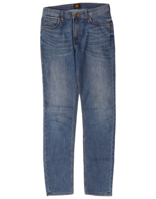 Lee Damen Rider Slim Jeans W30 L34 Blaue Baumwolle