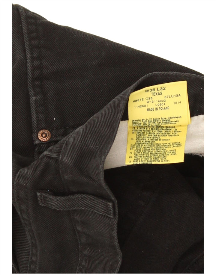 Wrangler Herren Texas Straight Jeans W36 L32 Schwarze Baumwolle