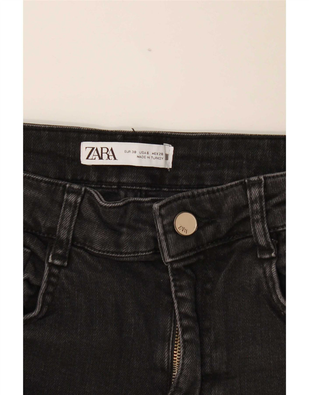 Zara Damen Straight Jeans EU 38 Small W28 L26 Schwarz