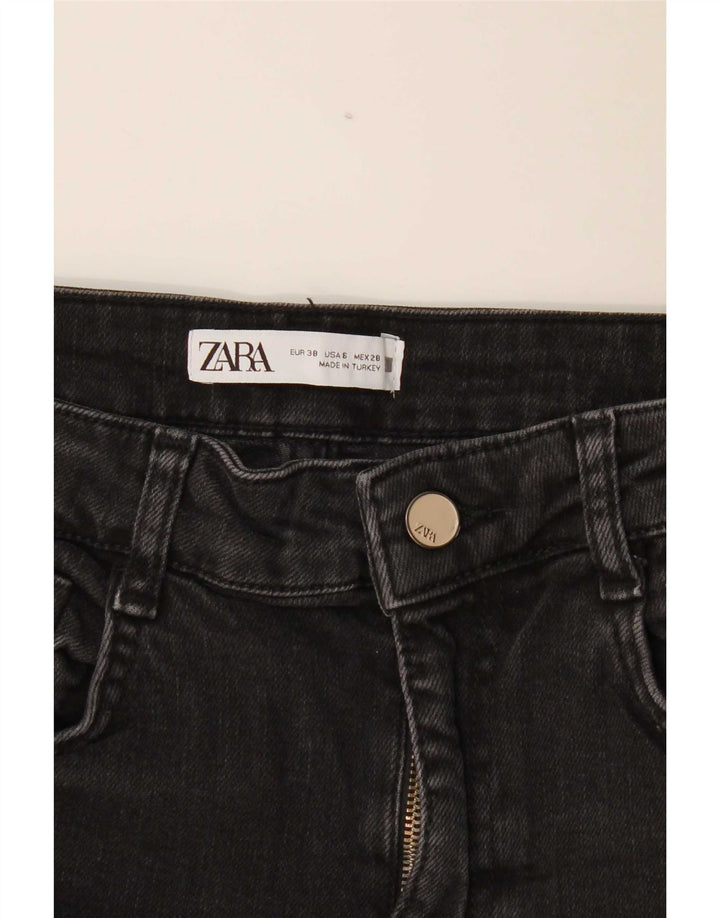 Zara Damen Straight Jeans EU 38 Small W28 L26 Schwarz