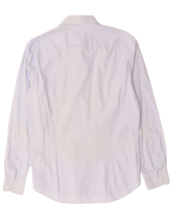 TOMMY HILFIGER Herren-Slim-Fit-Hemd, Größe 16 1/2 42, groß, blau, geometrisch