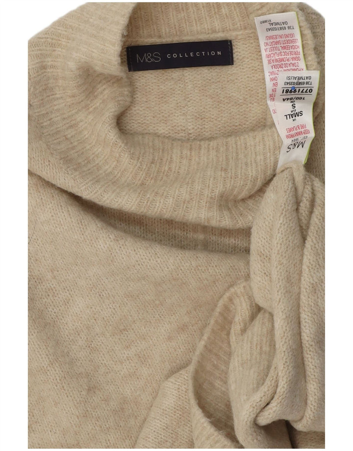 Zara Damen-Pullover mit Rollkragen, Gr. 10, Small, Beige, Acryl