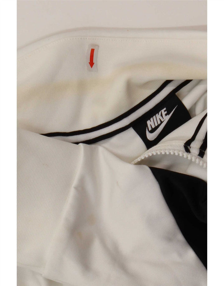 Nike Herren-Trainingsanzugoberteil mit Grafik, mittelweißes Farbblock-Polyester