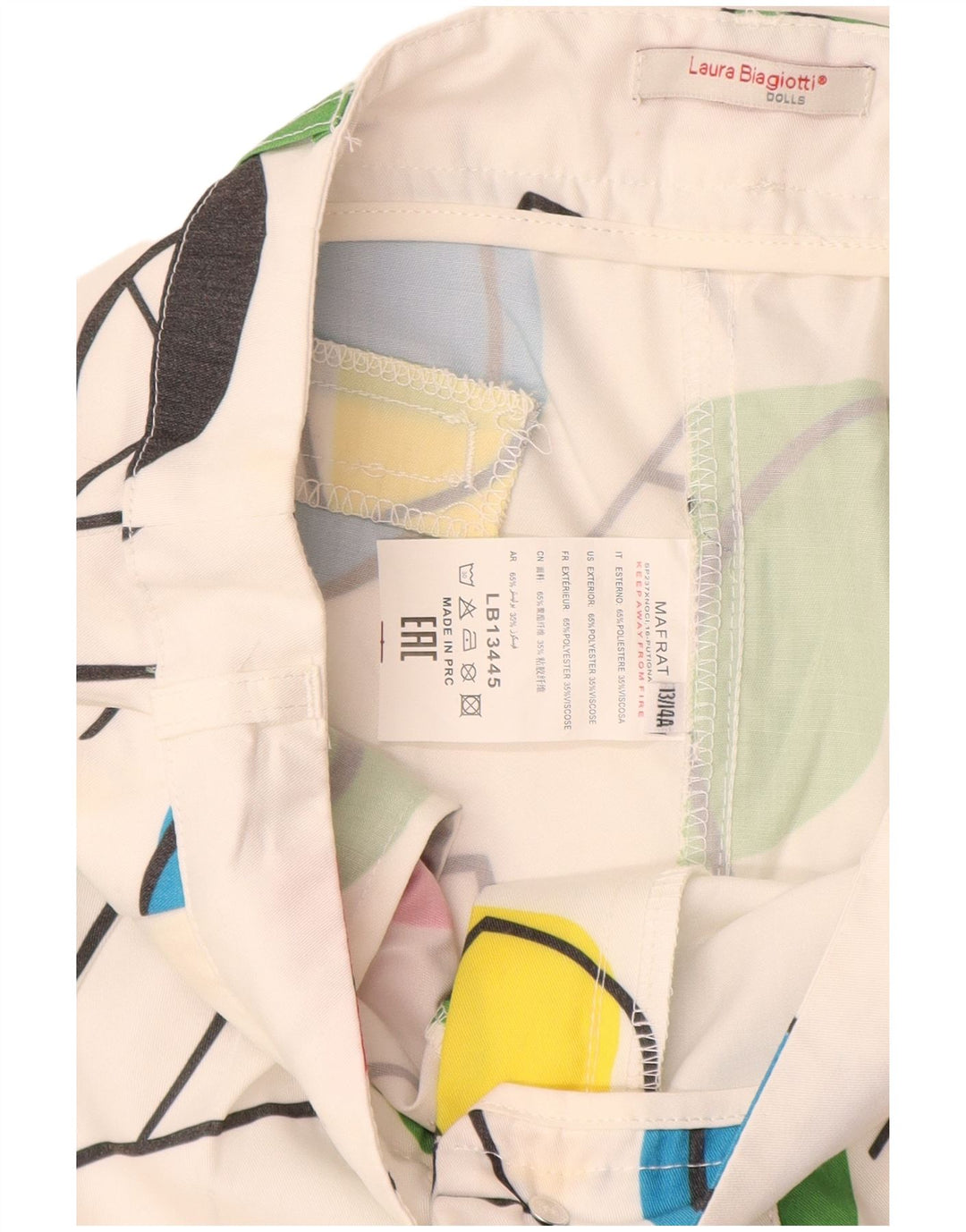 LAURA BIAGIOTTI Freizeitshorts für Mädchen, 13–14 Jahre, W25, weißes Blumenmuster