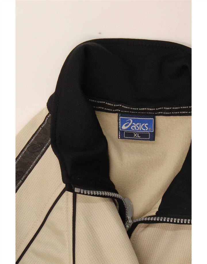 Asics Herren-Trainingsanzug-Oberteil, Jacke XL, Beige, Farbblock