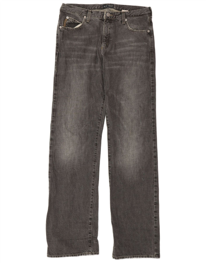 Armani Herren Straight Jeans W29 L33 Graue Baumwolle
