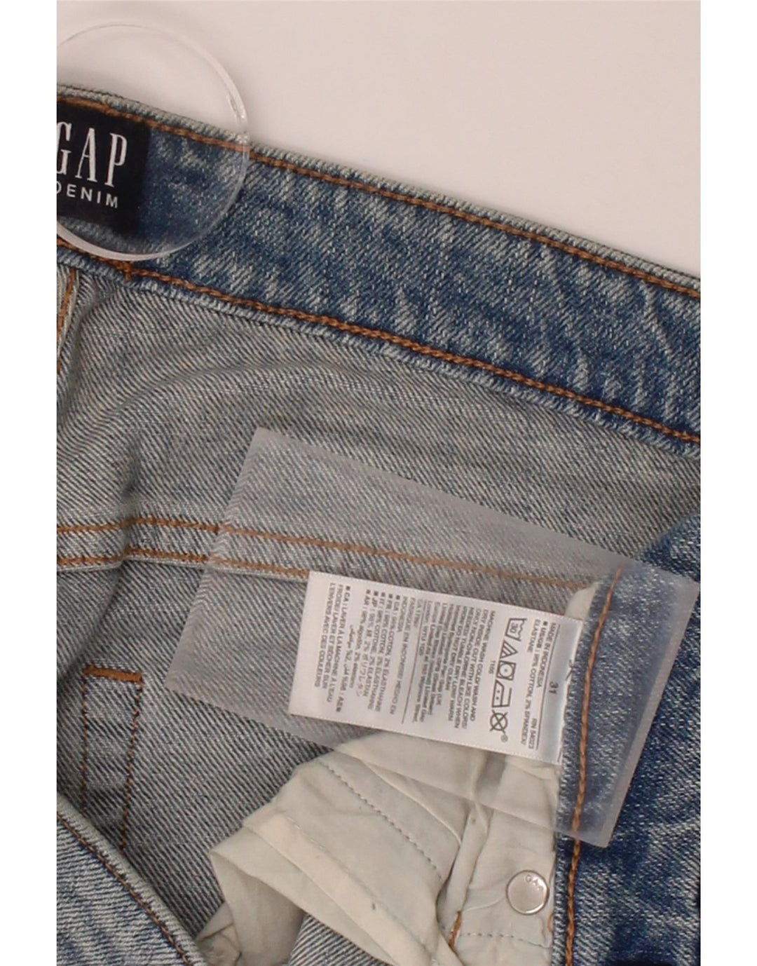 GAP Womens Distressed Slim Jeans W31 L28 Blue Cotton Vintage Gap and Second-Hand Gap from Messina Hembry 