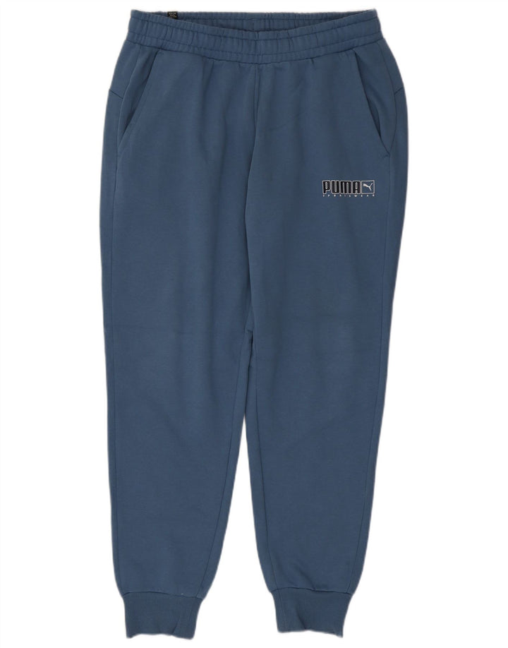 Puma Herren-Trainingshose, Jogginghose, Größe L, Blau, Baumwolle