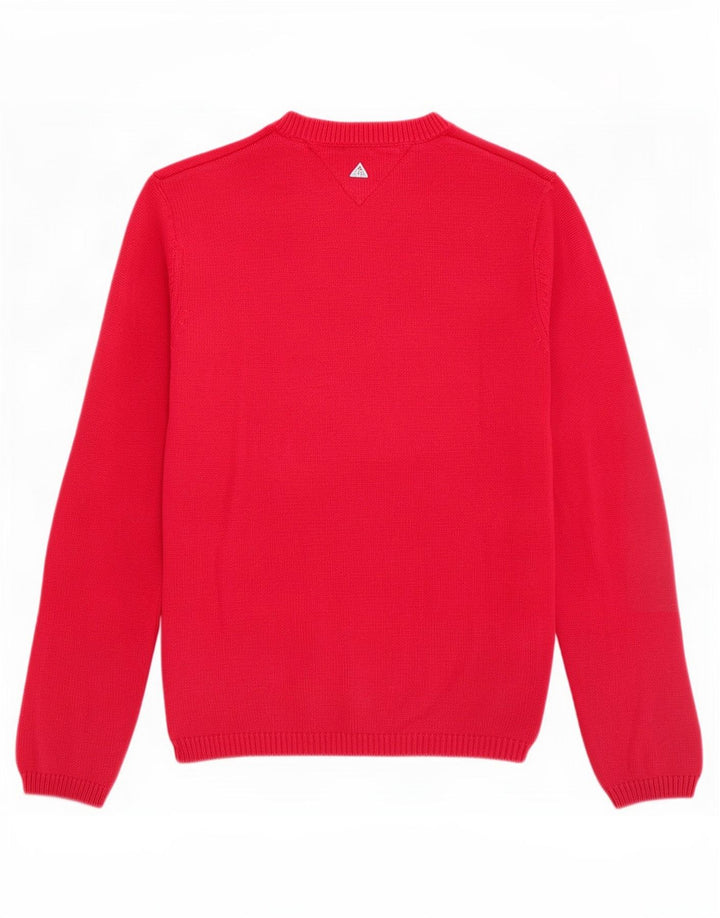 Tommy Hilfiger Herren-Pullover mit Rundhalsausschnitt, mittelrote Baumwolle