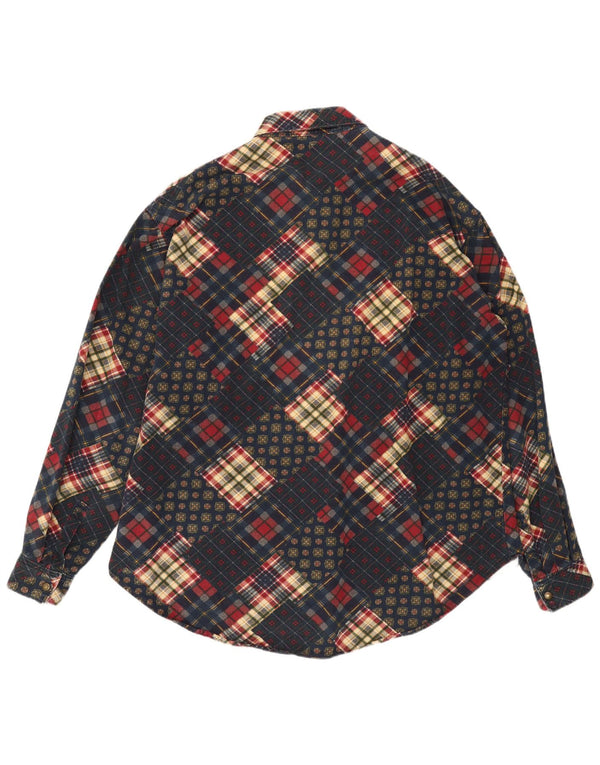 Vintage Herrenhemd 3XL Marineblau Patchwork