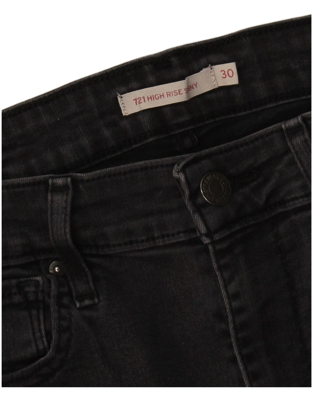 LEVI'S Damen 721 High Rise Skinny Jeans W30 L29 Schwarz