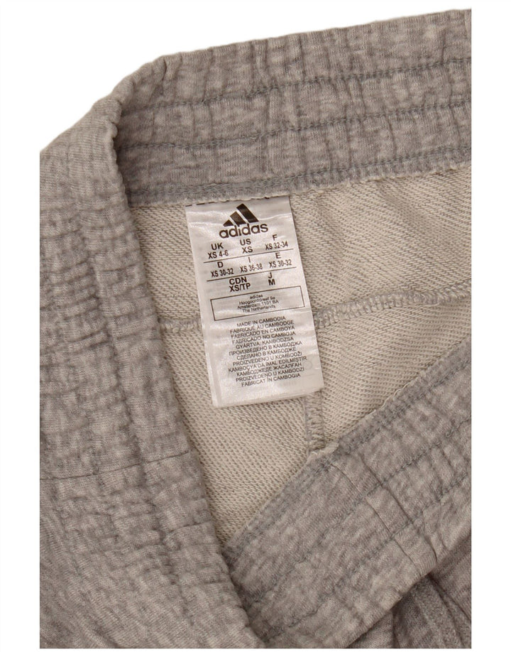 ADIDAS Damen Graphic Sport Shorts UK 4/6 XS Graue Baumwolle