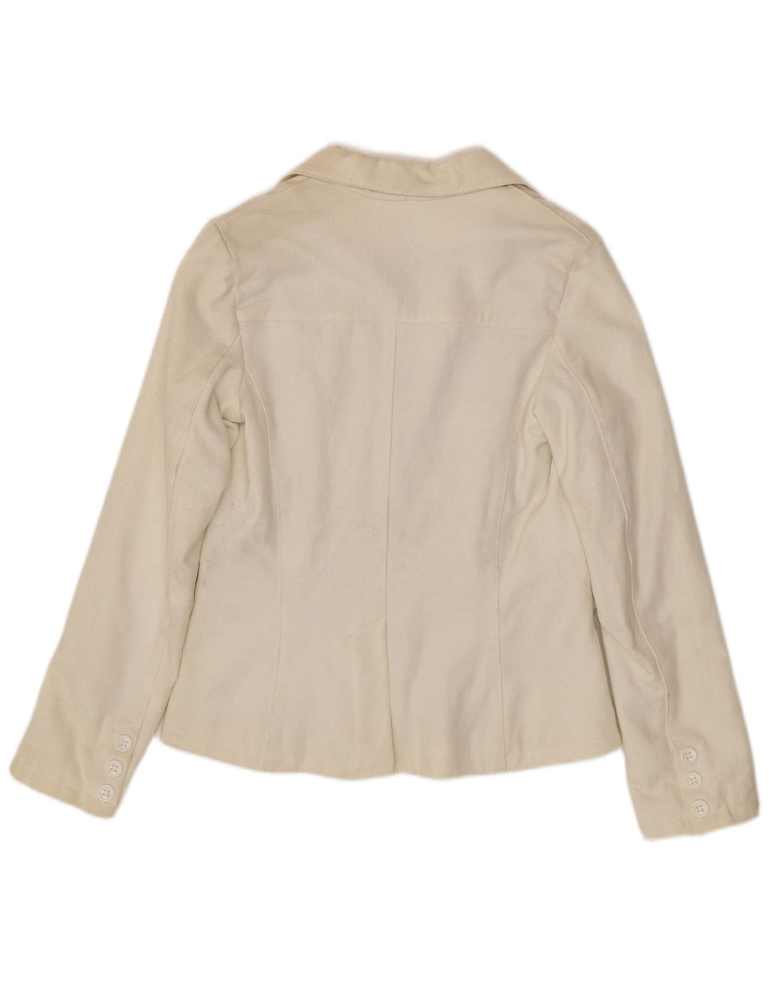 Yes London Damen-Blazerjacke mit 2 Knöpfen, Größe IT 44, mittelweiße Baumwolle