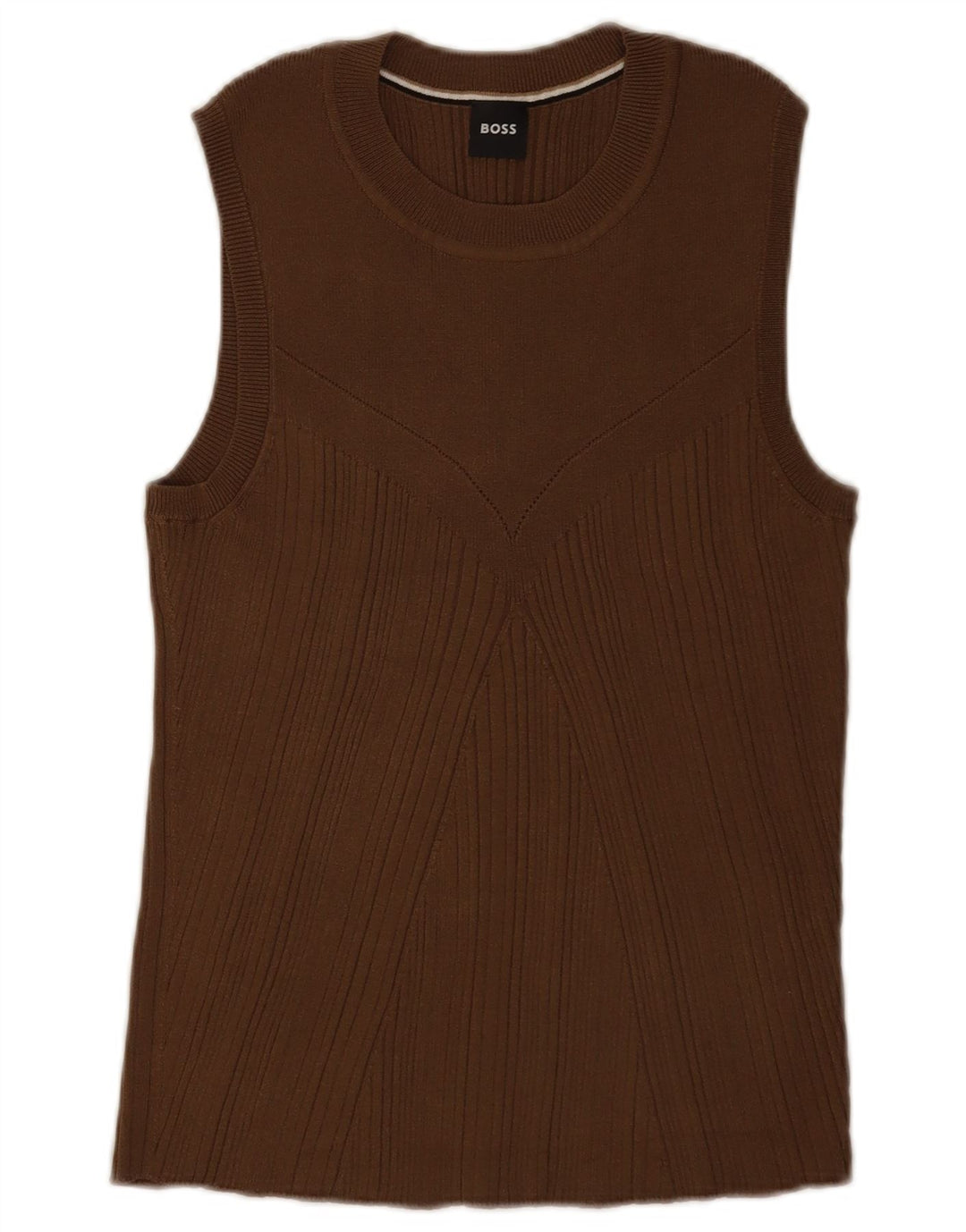 Hugo Boss Damen Weste Top UK 18 XL Braune Viskose