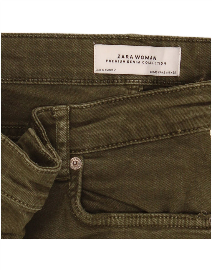 Zara Damen Slim Jeans EU 40 Medium W30 L27 Khaki Colourblock