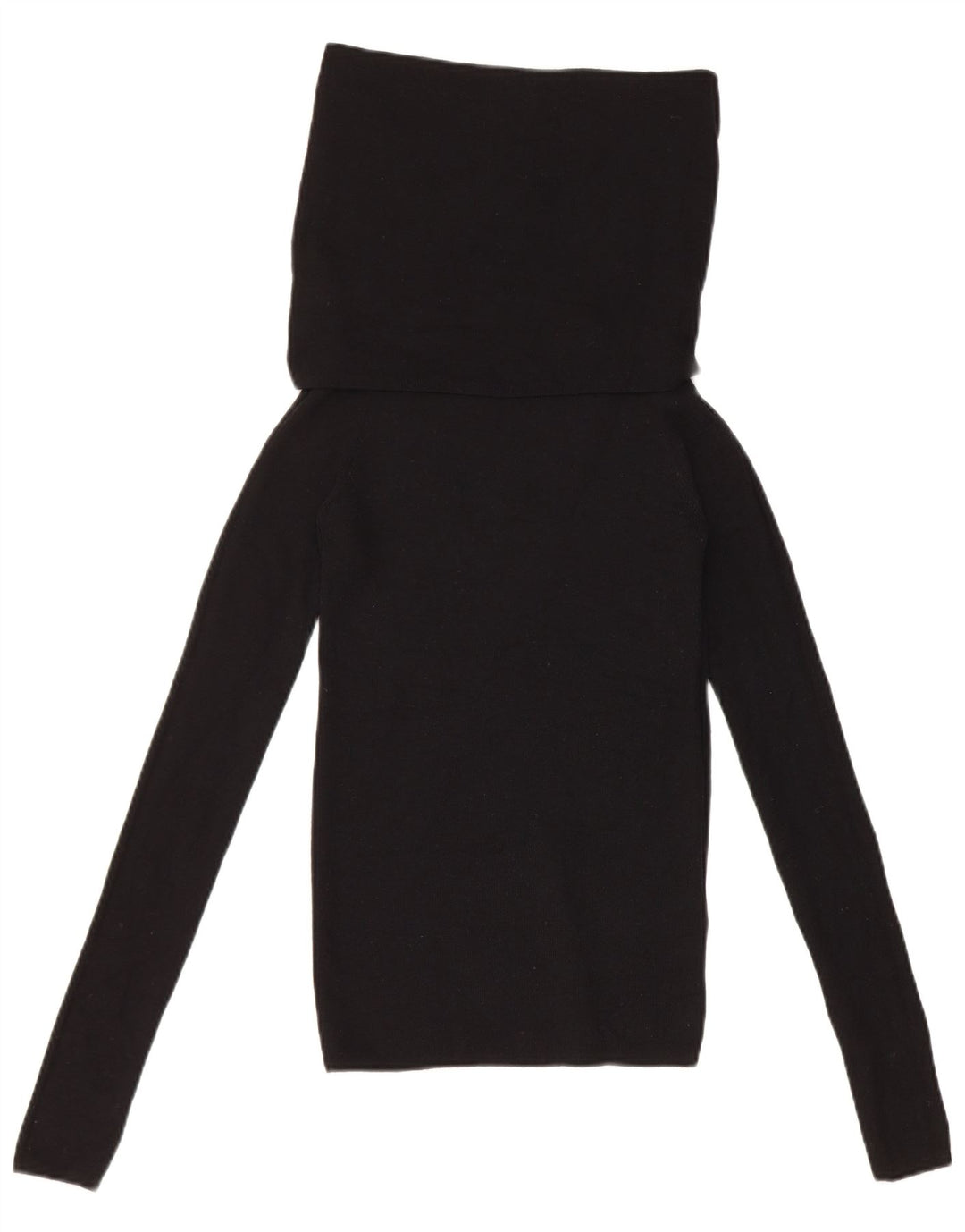 Zara Damen Rollkragenoberteil Langarm UK 8 Small Schwarz Polyester