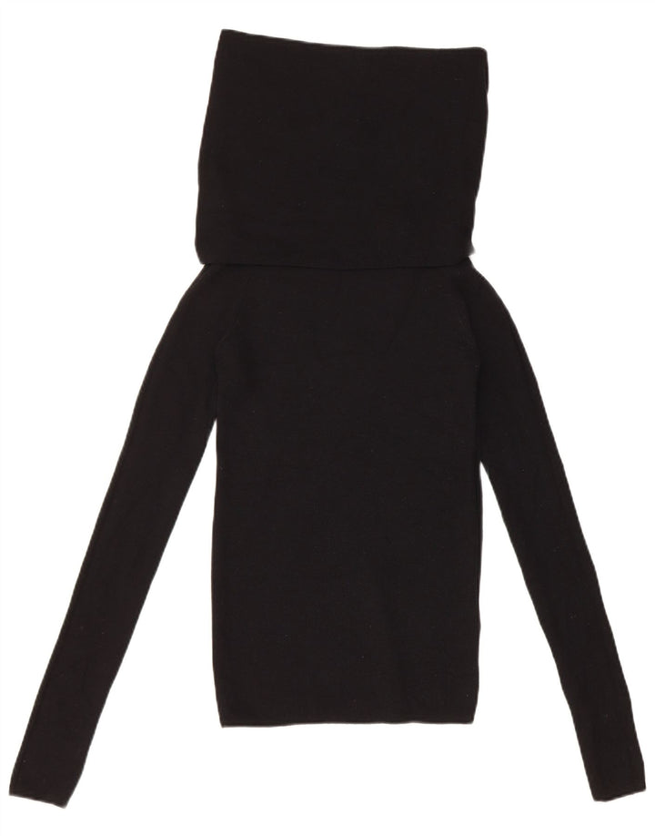 Zara Damen Rollkragenoberteil Langarm UK 8 Small Schwarz Polyester