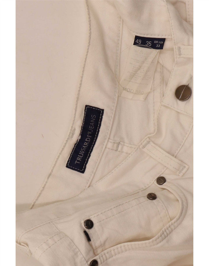 Trussardi Herren Straight Jeans W33 L33 Weiße Baumwolle