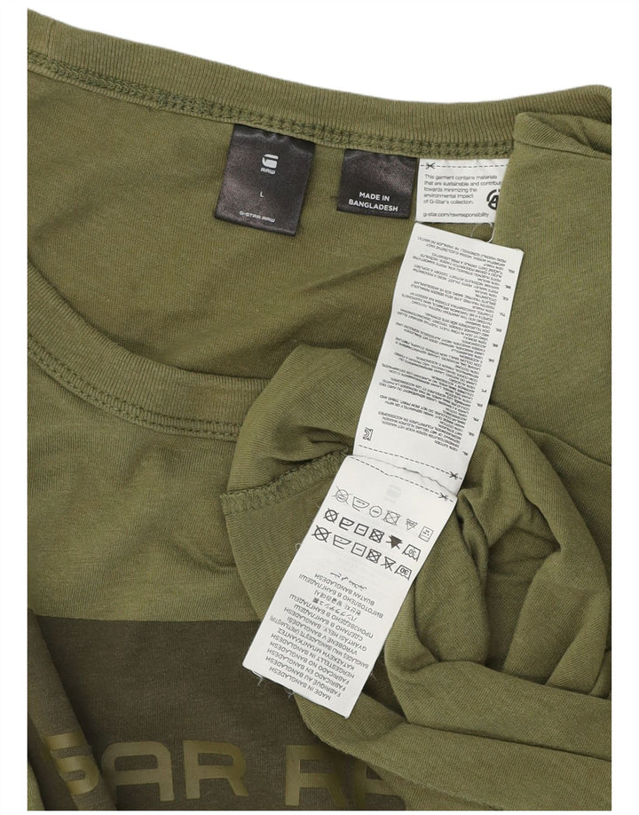G-Star Herren Grafik-T-Shirt-Oberteil, groß, grüne Baumwolle