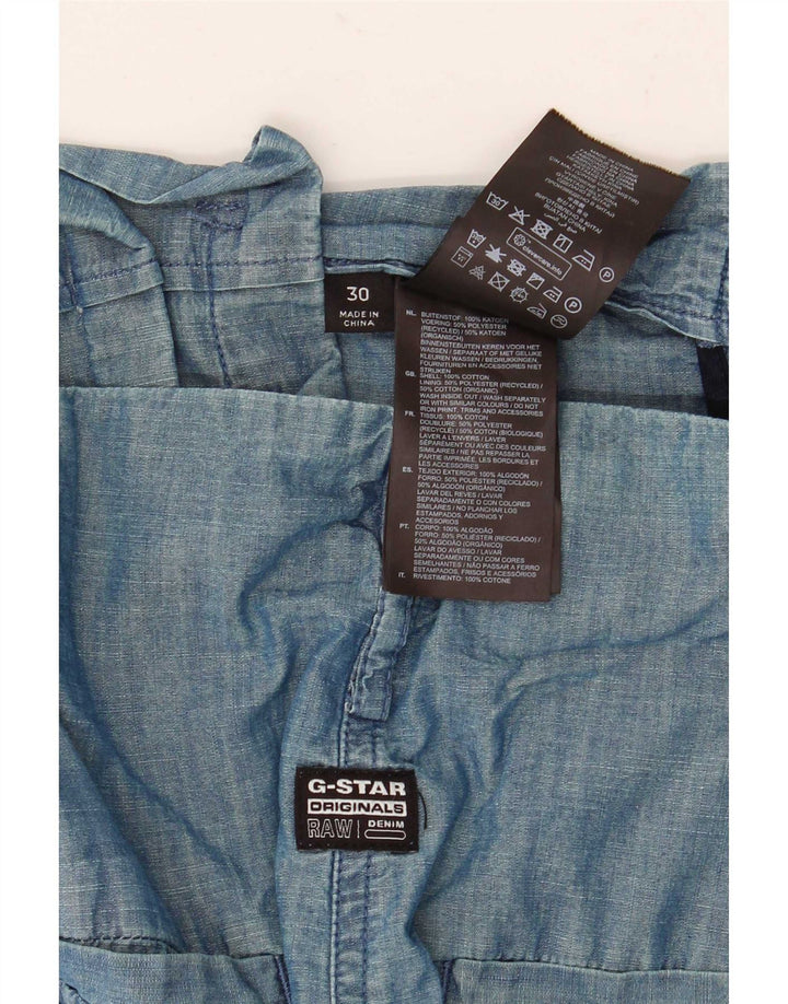 G-Star Damen Pegged Chino Shorts W30 Mittelblaue Baumwolle