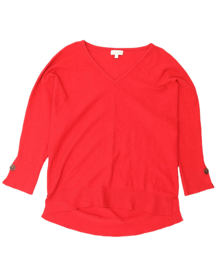 Monsoon Damen-Pullover mit V-Ausschnitt, UK 16, Größe L, Rot, Polyester