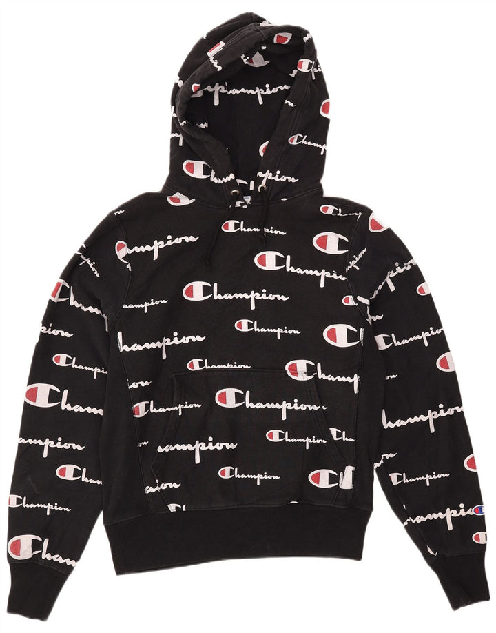 CHAMPION Herren Reverse Weave Graphic Kapuzenpullover, Größe S, Schwarz, Baumwolle
