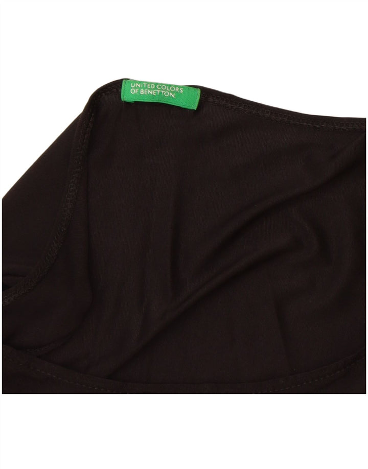 Benetton Ärmelloses Damen-Blusenoberteil, UK-Größe 44, Mittelschwarz, Polyamid