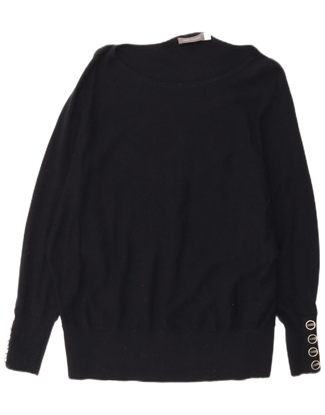 MINT VELVET Damen-Pullover in Übergröße mit U-Boot-Ausschnitt, Gr. 14, mittelschwarz