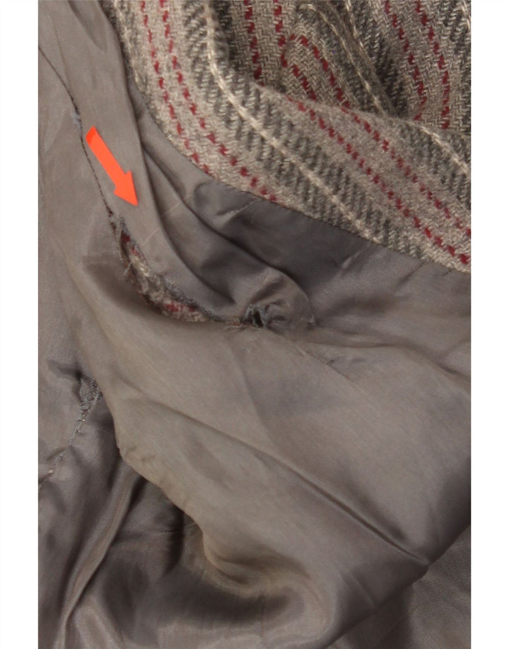 VINTAGE Womens 2 Button Blazer Jacket UK 10 Small Grey Pinstripe Vintage Vintage and Second-Hand Vintage from Messina Hembry 