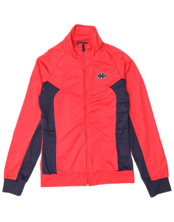 Kappa Damen-Trainingsanzug-Oberteiljacke UK 12 Mittelrotes Colourblock-Polyester
