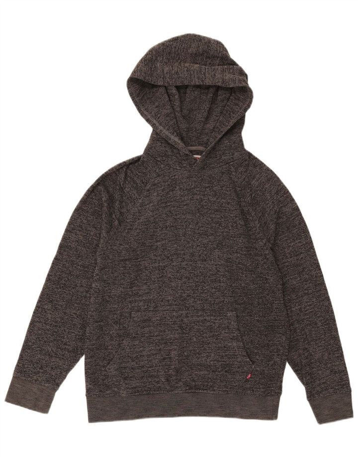 Levi's Herren-Pullover mit Kapuze, entspannt, Größe S, grau gefleckte Baumwolle