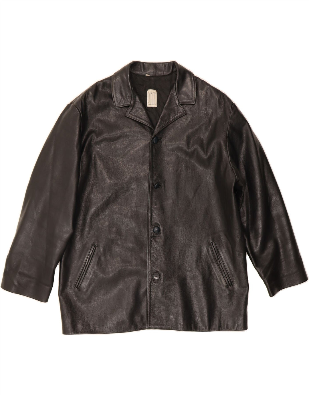 VINTAGE Mens Leather Jacket UK 40 Large Black Vintage Vintage and Second-Hand Vintage from Messina Hembry 