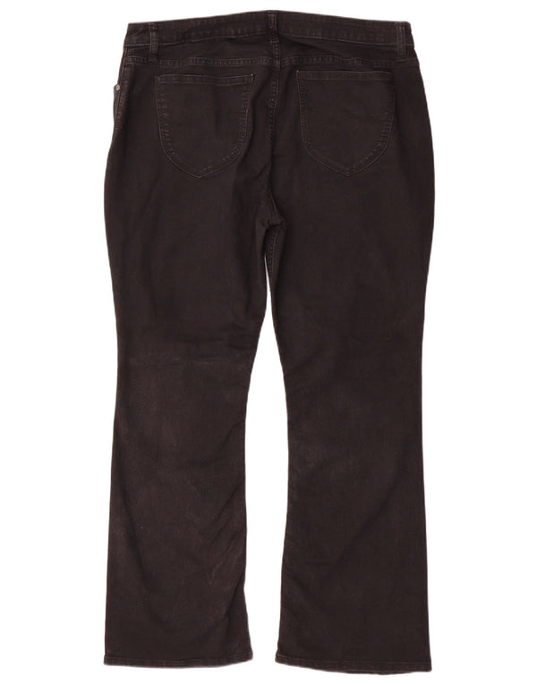 Lee Damen Riders Mid Rise Bootcut Jeans US 18 2XL W36 L28 Schwarze Baumwolle