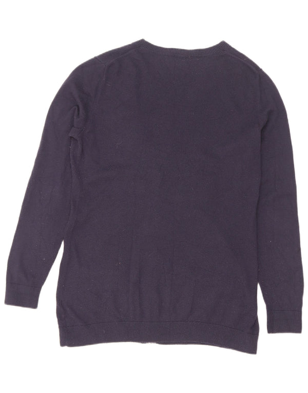 Gap Damen-Cardigan-Pullover UK 12 Medium Navy Blue Nylon