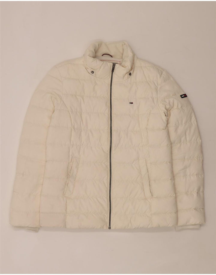 Tommy Hilfiger Herren Wattierte Jacke UK 36 Small Off White Polyester