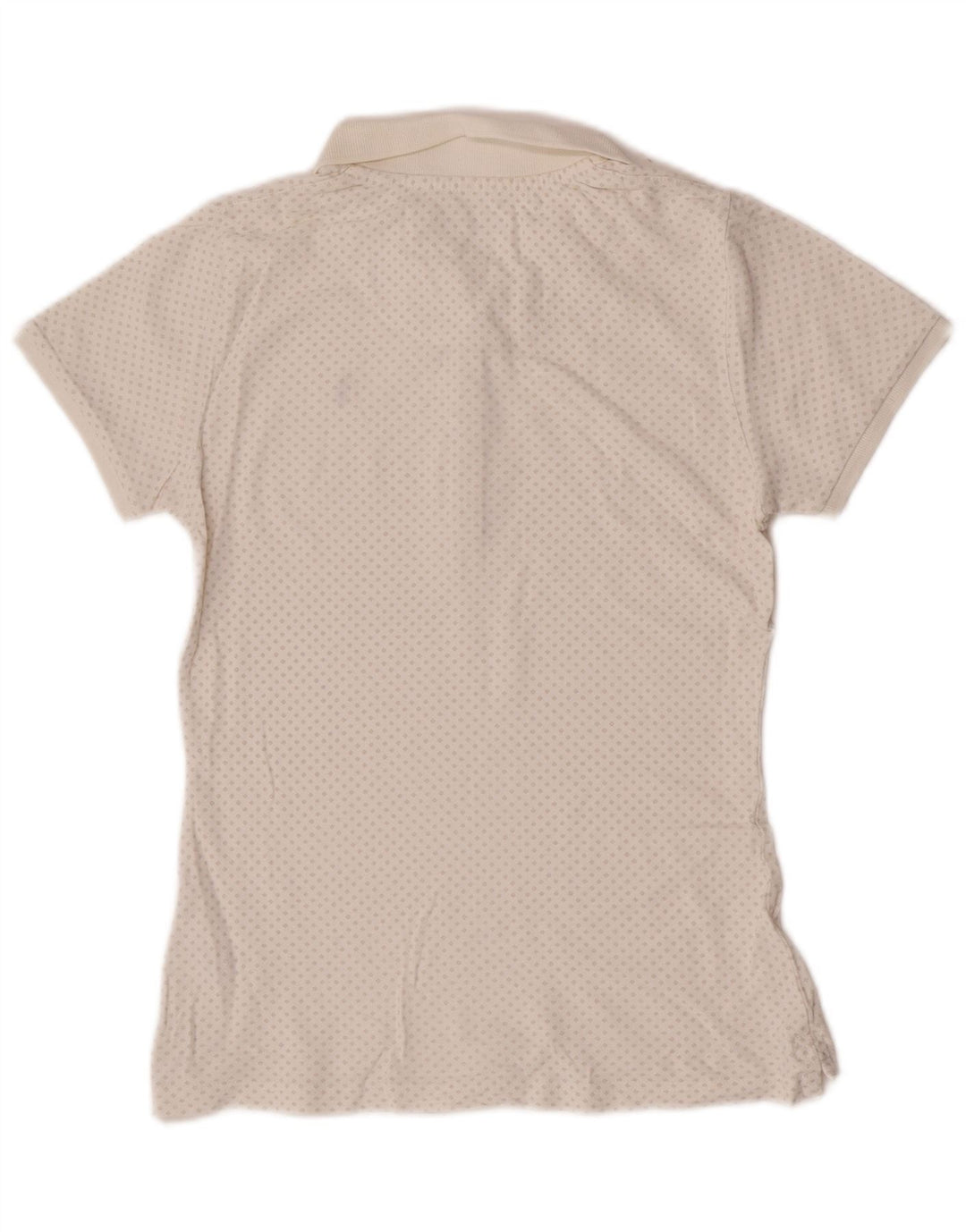 Refrigue Damen-Poloshirt, UK 10, Größe S, weiße Argyle-/Diamant-Baumwolle