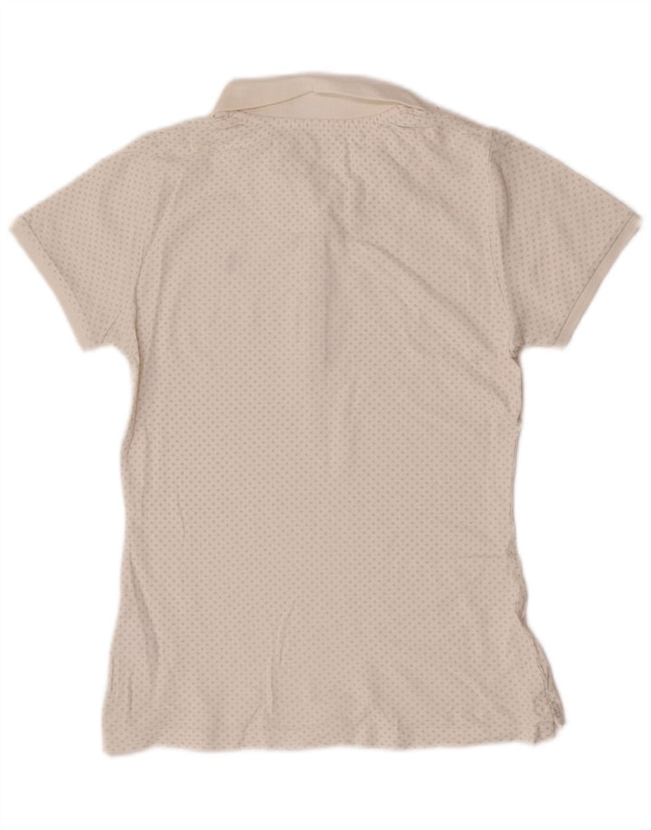 Refrigue Damen-Poloshirt, UK 10, Größe S, weiße Argyle-/Diamant-Baumwolle
