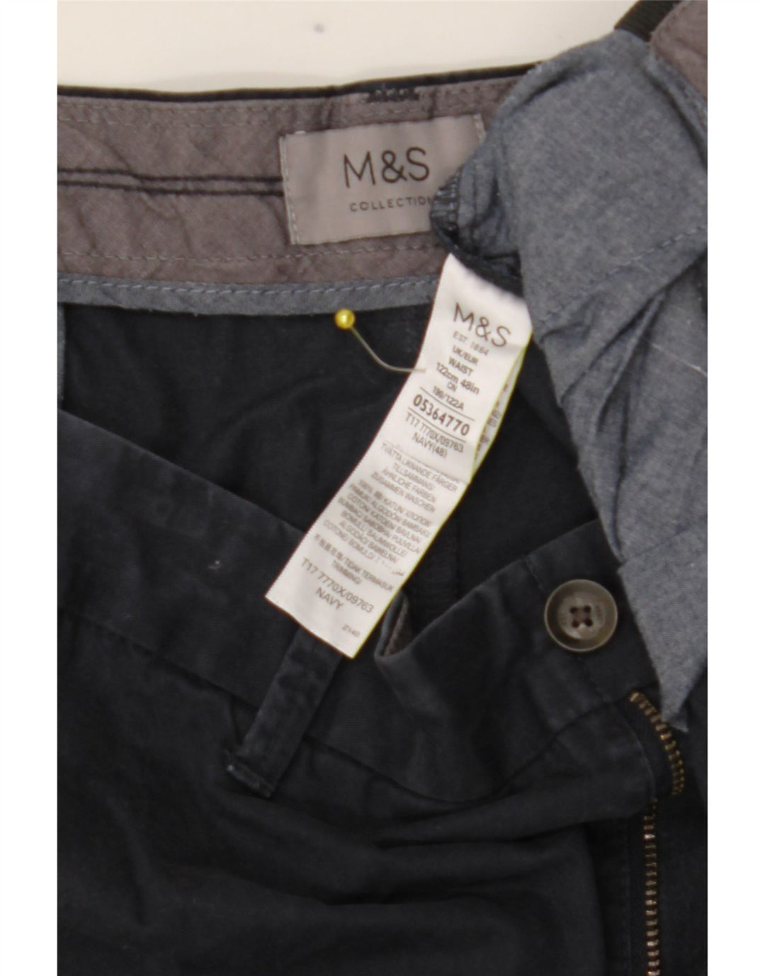 Marks & Spencer Herren Chinoshorts W48 4XL Marineblau Baumwolle