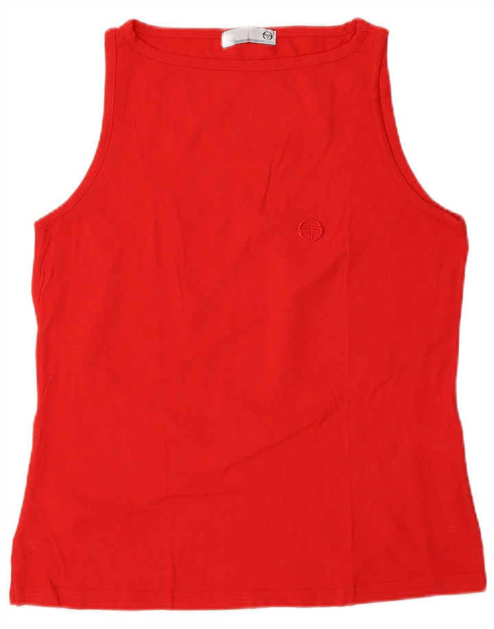 Sergio Tacchini Damen Weste Top UK 18 XL Rote Baumwolle