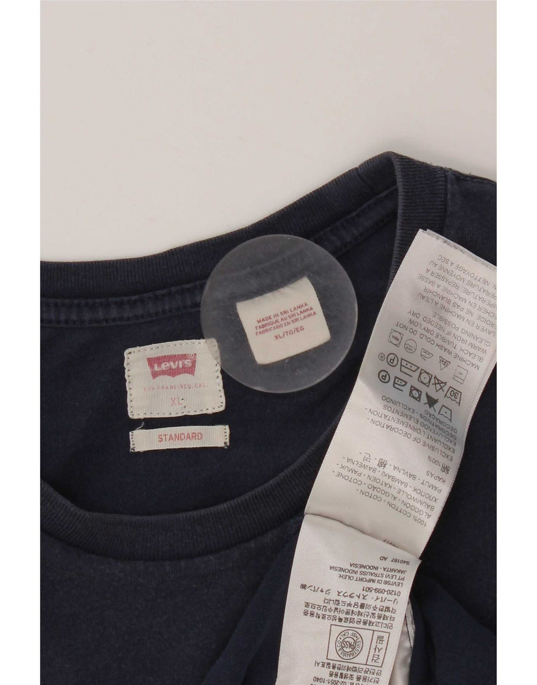 Levi's Herren T-Shirt Top XL Marineblau Baumwolle