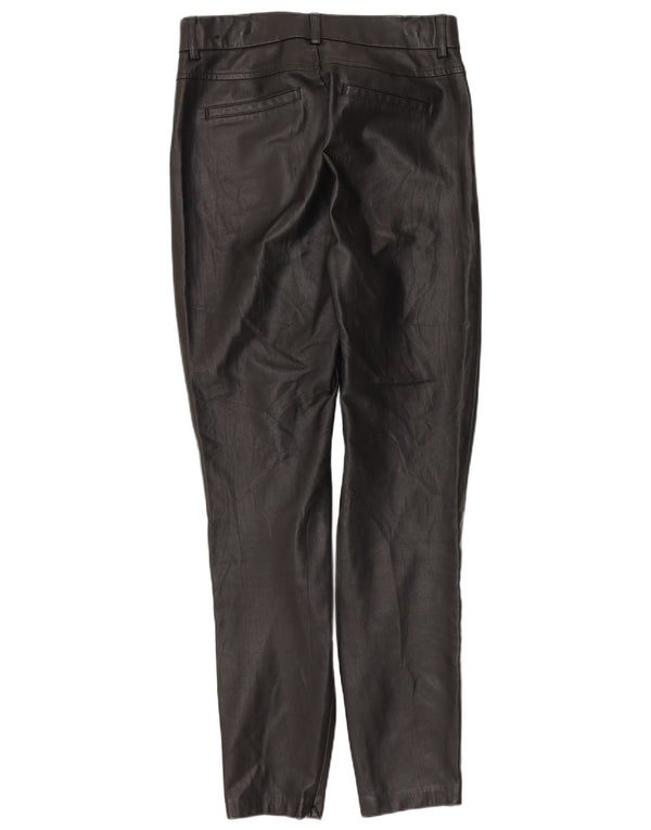 Schmale Kunstlederhose für Damen von Zara, Größe S, W26, L27, Schwarz