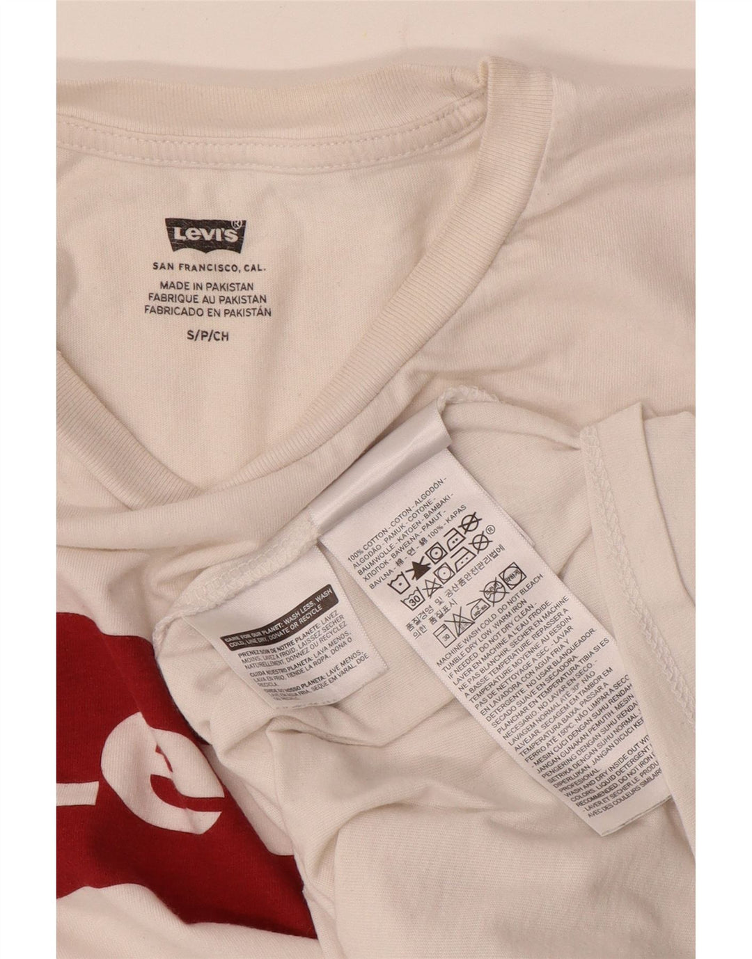 Levi's Herren-T-Shirt mit Grafik, Größe S, weiße Baumwolle