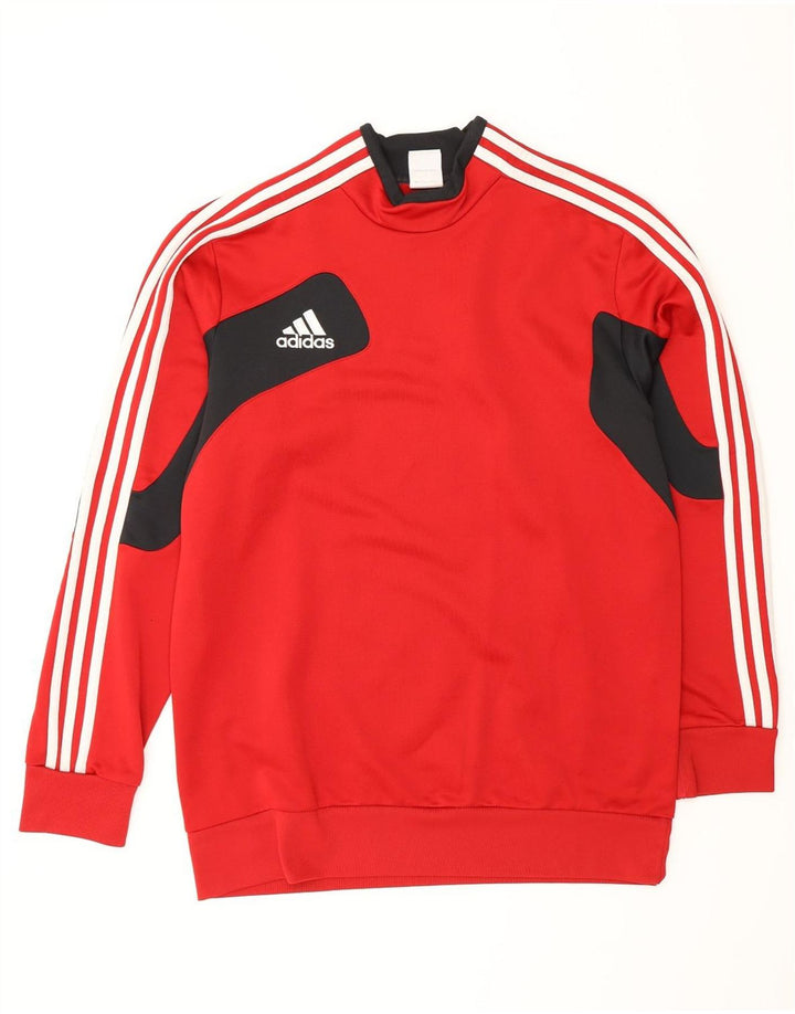Adidas Herren Sweatshirt Pullover UK 42/44 Großes rotes Colourblock-Polyester