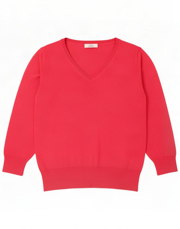 Marks & Spencer Damen Pullover mit V-Ausschnitt UK 24 4XL Rosa Viskose