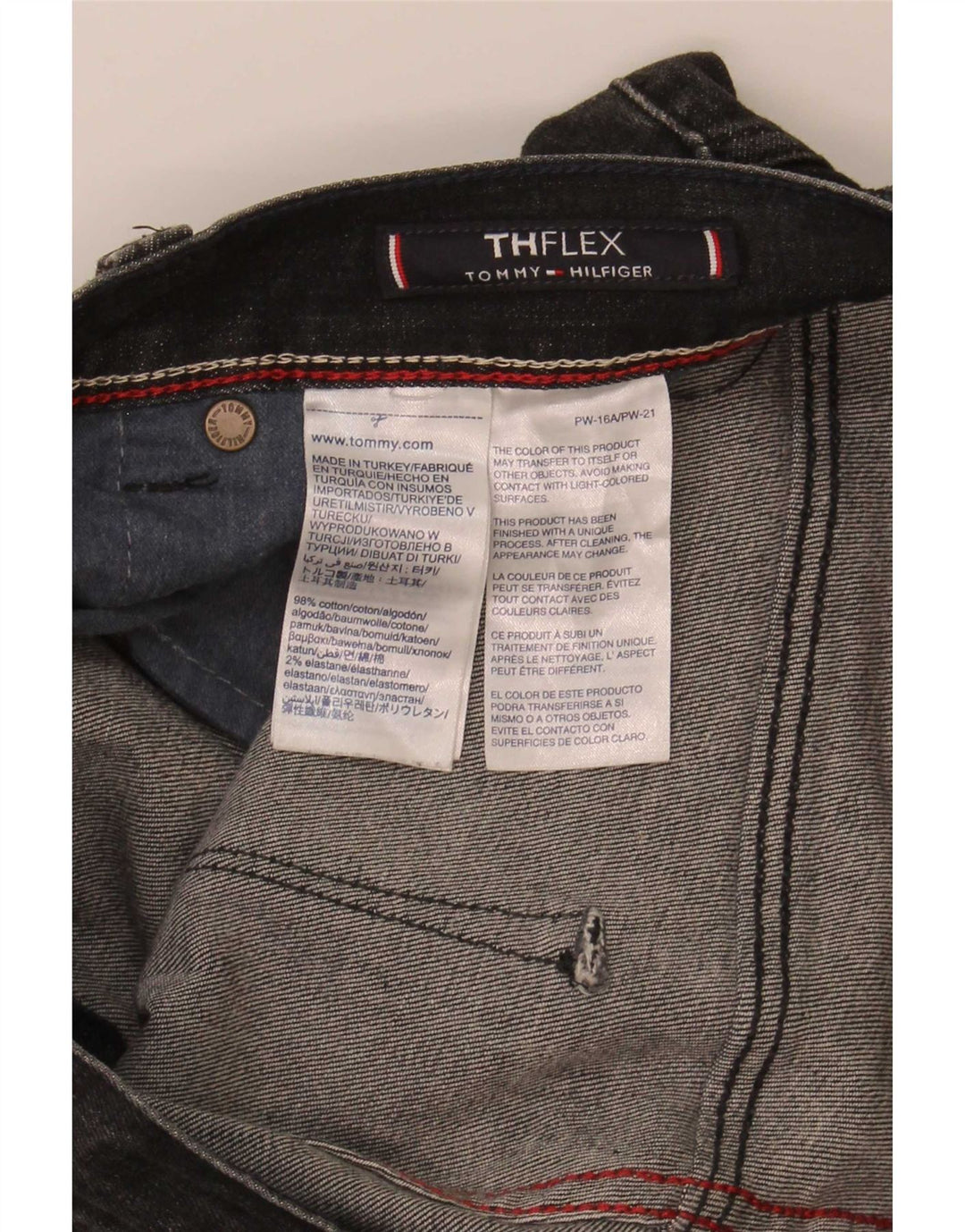 Tommy Hilfiger Herren Slim Jeans W30 L32 Schwarz Baumwolle