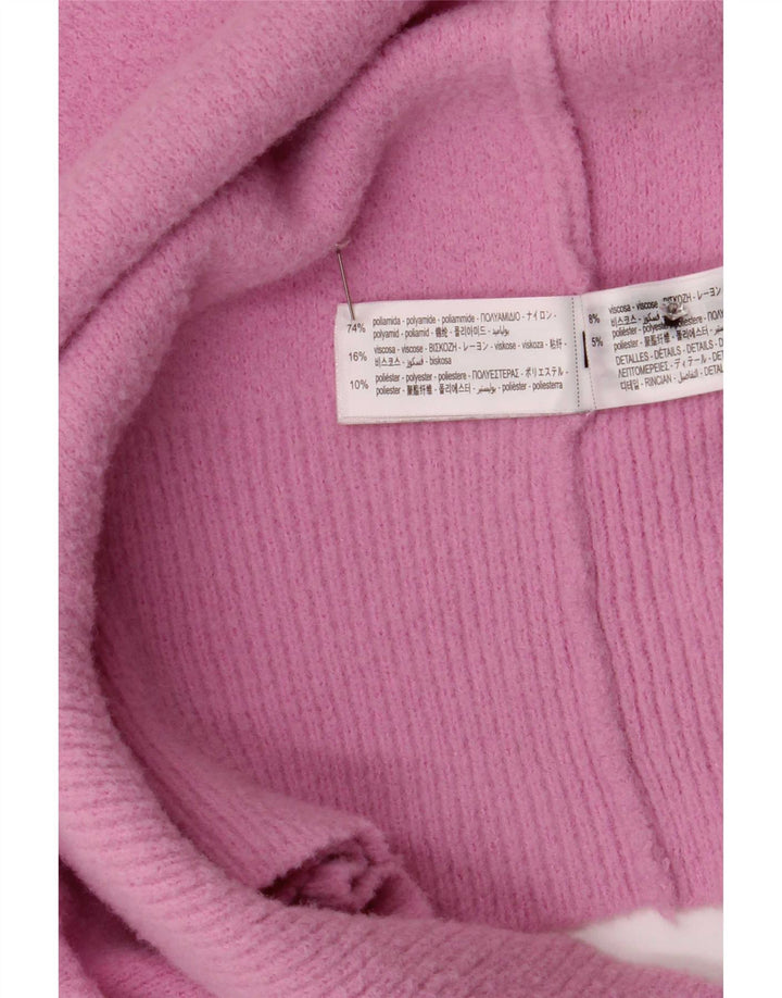 Zara Damen Strickjacke UK 12 Mittelrosa Polyamid