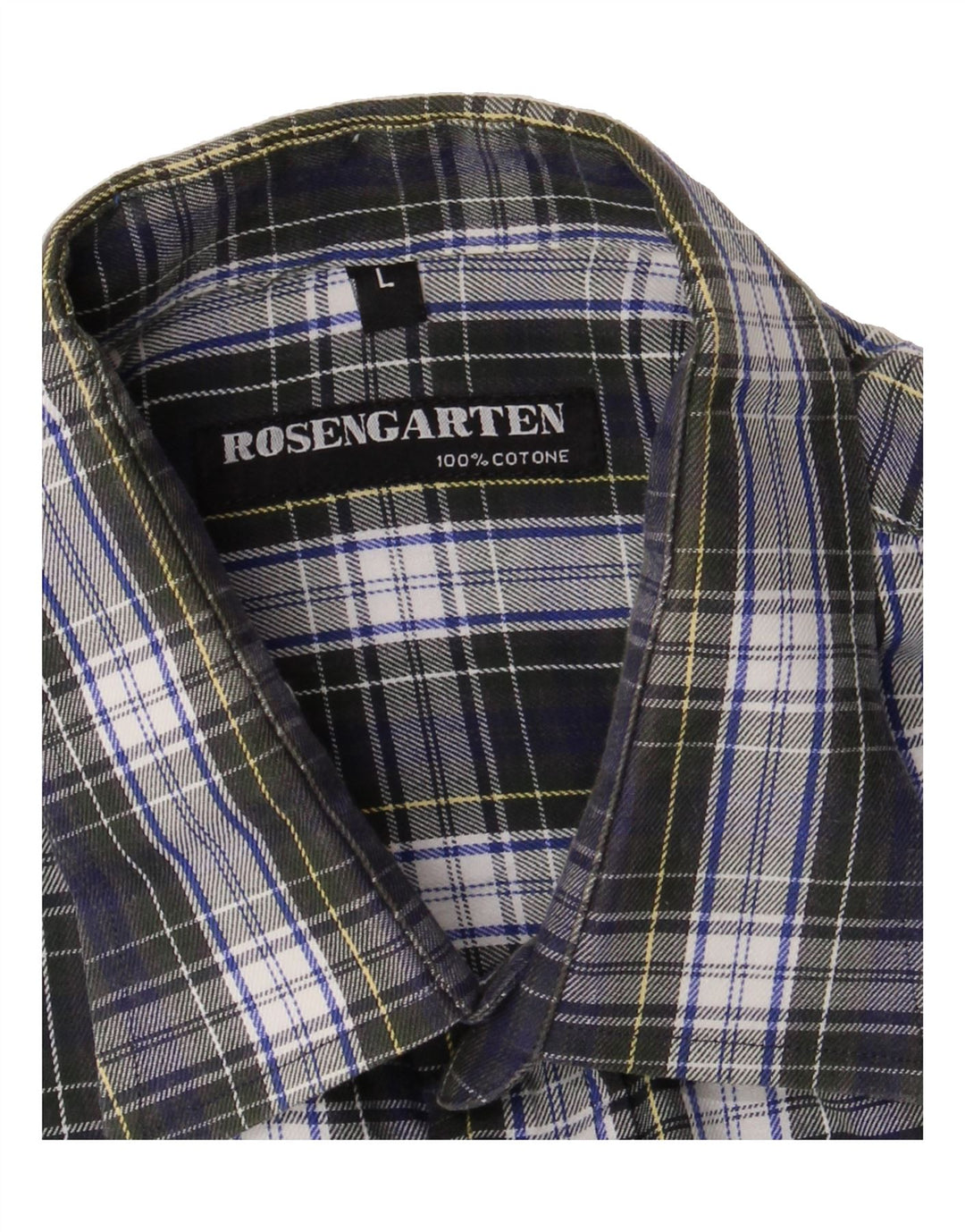 VINTAGE Mens Flannel Shirt Large Navy Blue Check Cotton Vintage Vintage and Second-Hand Vintage from Messina Hembry 